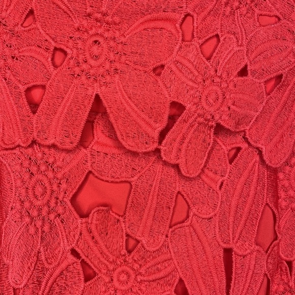 Saylor x Free People Erin Coral Red Lace Strapless Dress Size: Small - Picture 5 of 14